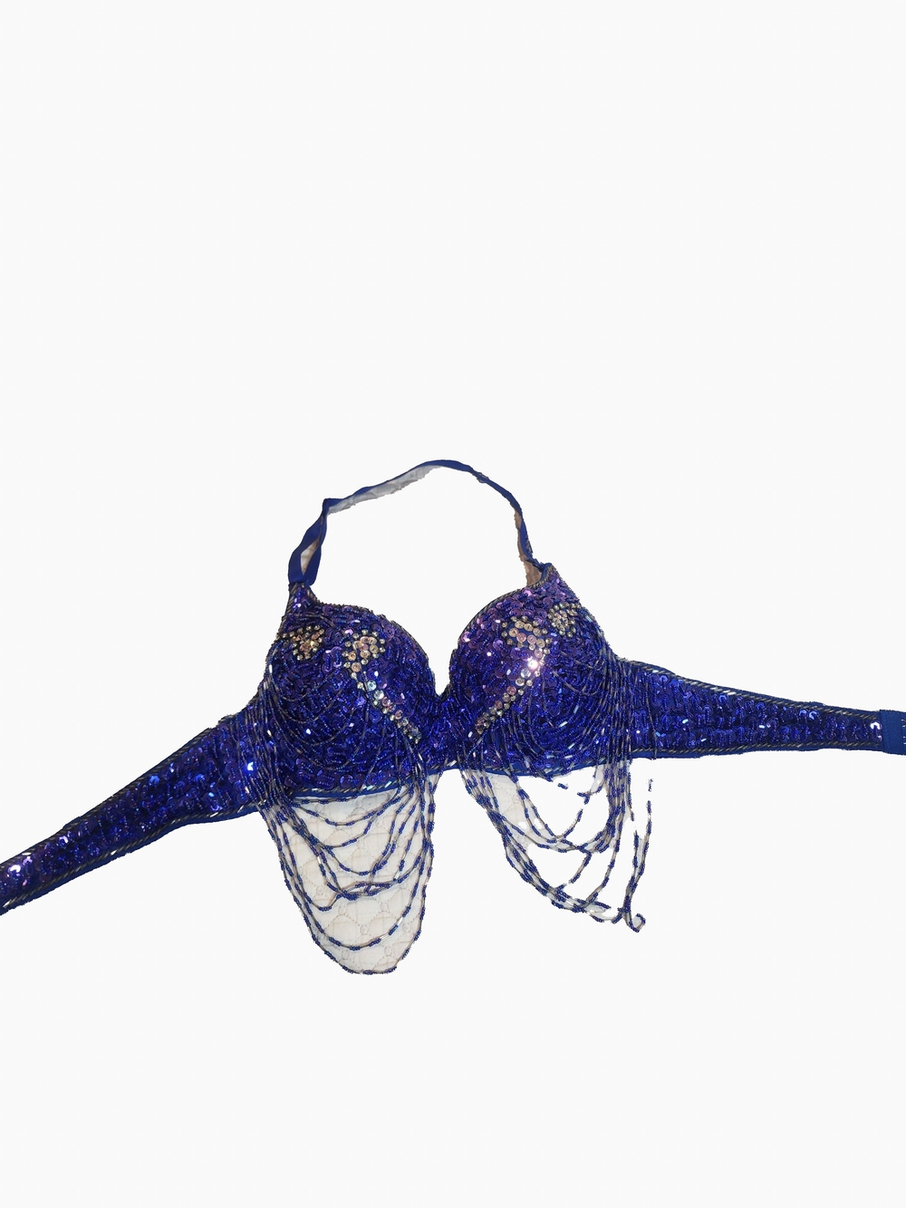 Sequin Beaded Royal Blue Bra Top